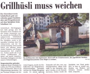 Pressebericht Grillhüsli muss weichen